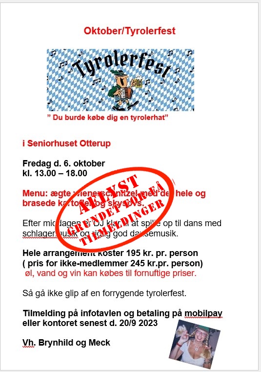 Oktoberfest aflyst